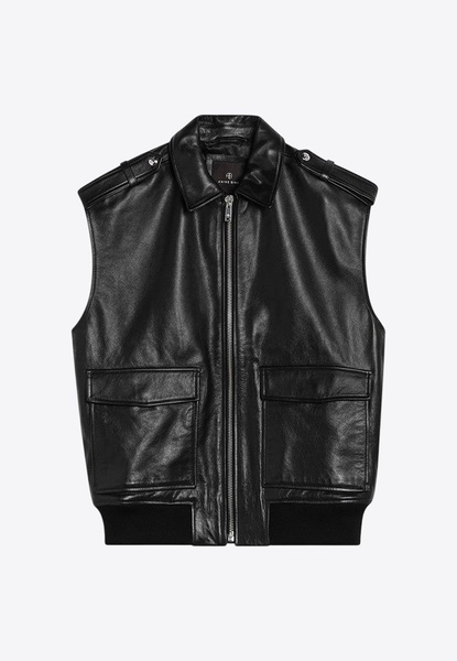 Sonnie Zip-Up Leather Vest