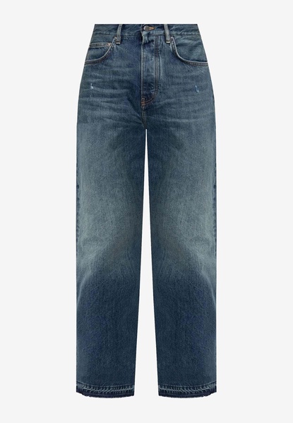 Straight-Leg Faded Jeans