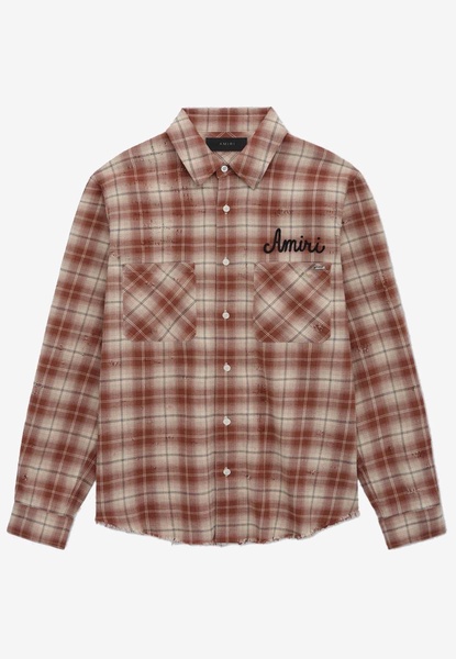 Flannel Check Button-Up Shirt