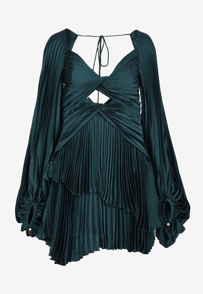 Jeffcott Satin Plisse Mini Dress