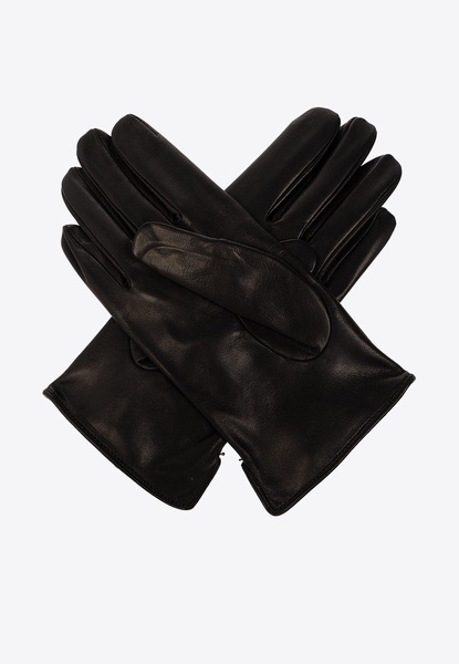 Embossed DG Logo Leather Gloves