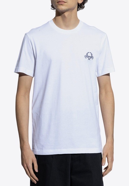 Embroidered-Laurel Crown Crewneck T-shirt
