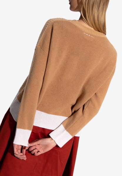 Crewneck Cashmere Two-Tone Sweater