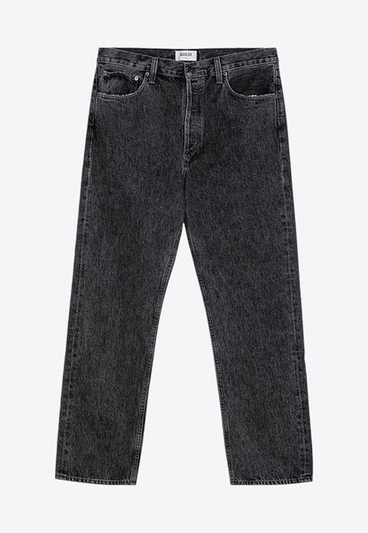 90's Washed Frayed Jeans