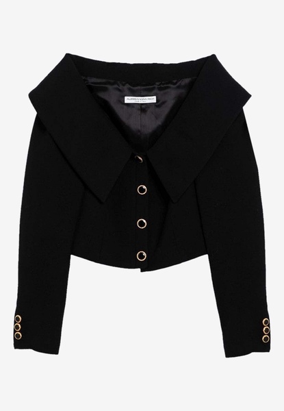 Single-Breasted Off-Shoulder Blazer