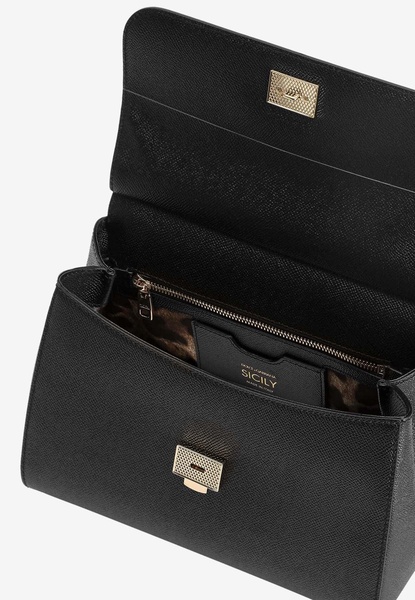 Large Sicily Leather Top Handle Bag