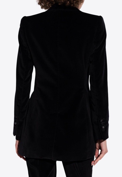 Single-Breasted Velvet Tuxedo Blazer