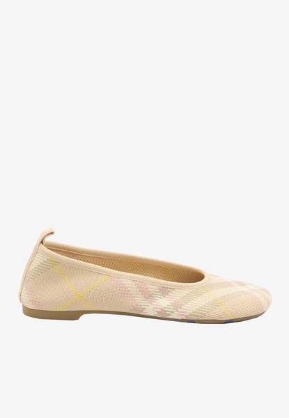 Checked Knit Ballet Flats
