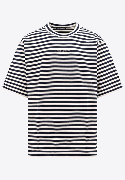 Logo-Embroidered Stripe T-shirt