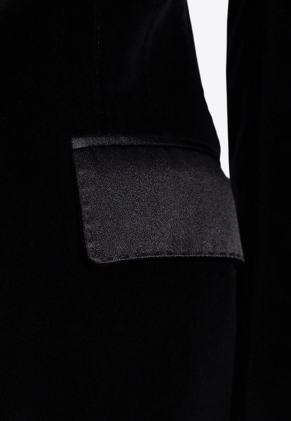 Single-Breasted Velvet Tuxedo Blazer