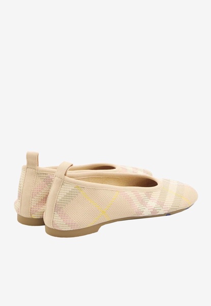 Checked Knit Ballet Flats