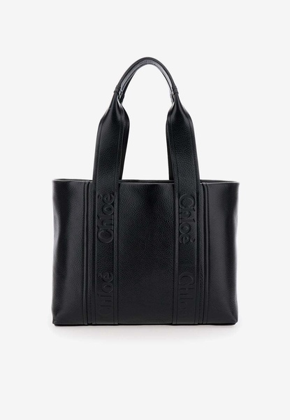 Medium Woody Leather Tote Bag