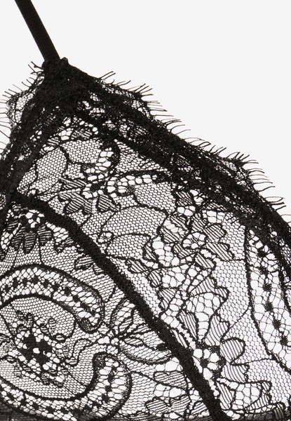 Semi-Sheer Lace Bra with Trims