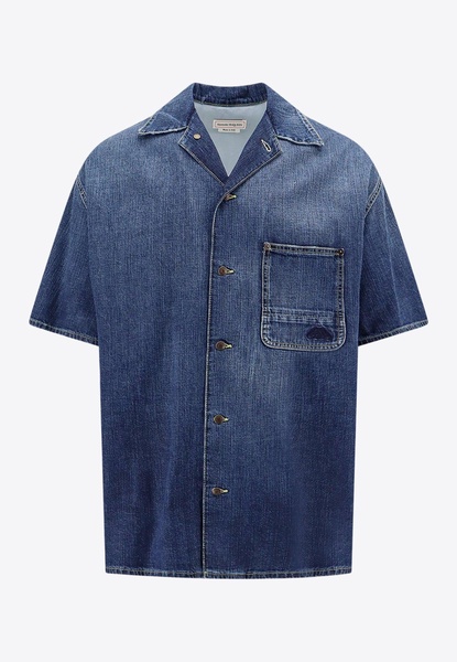 Logo-Embroidered Denim Shirt