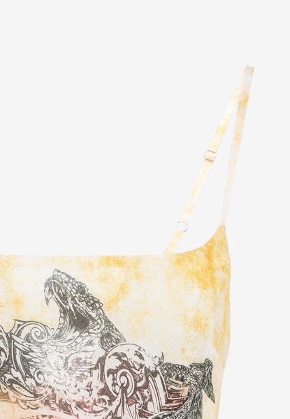 Printed viscose crepe mini dress