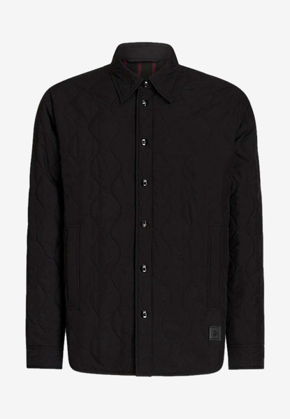 Logo-Patch Quilted Overshirt