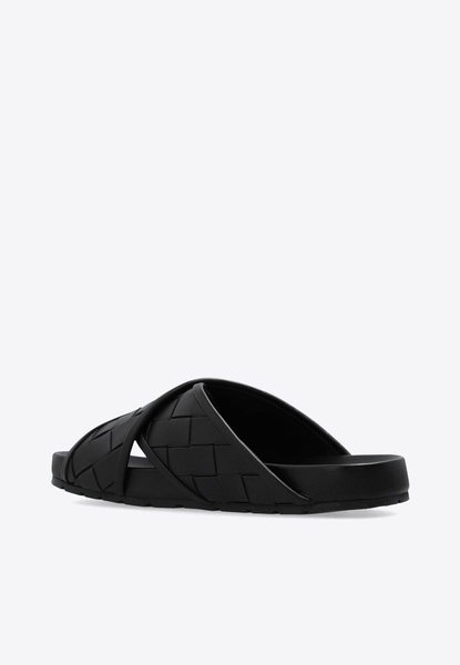 Tarik Padded Intrecciato Leather Slides