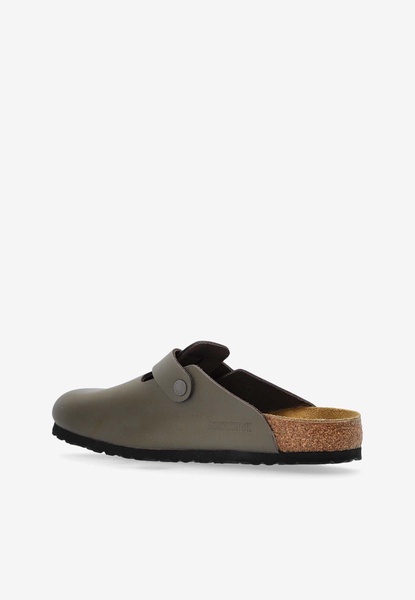 Boston Leather Buckled Clogs