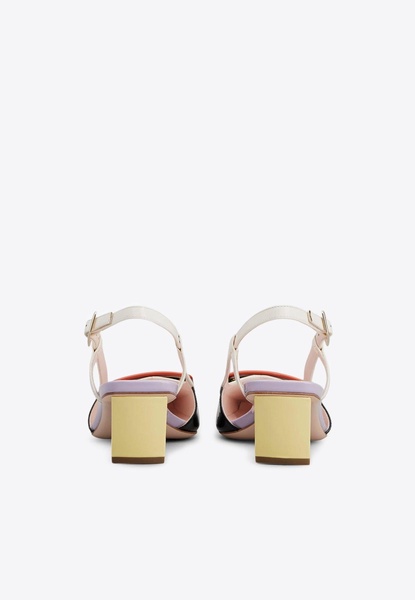 Belle Vivier 45 Leather Slingback Pumps
