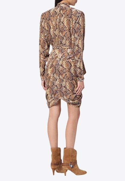 Cleora Snake Print Mini Dress