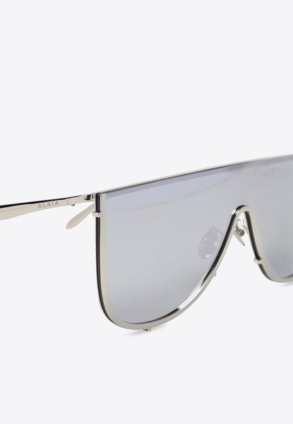 Mask-Framed Metal Sunglasses