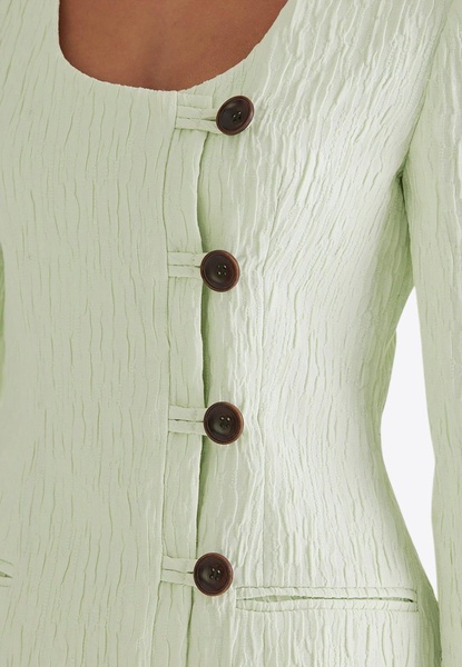 Vera Off-Center Crinkled Jacket