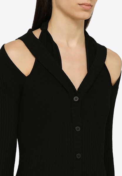 Cut-Out Ribbed Mini Dress