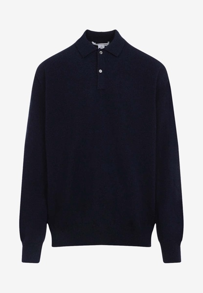 Wool Long-Sleeved Polo Sweater
