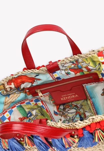Kendra Tassel Embellished Straw Tote Bag