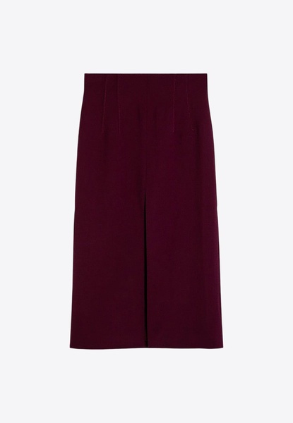 Stephanie Wool-Blend Midi Skirt