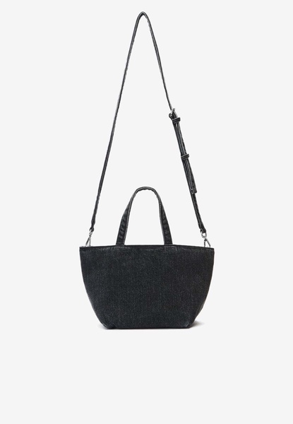 Small Punch Logo Washed Denim Tote Bag