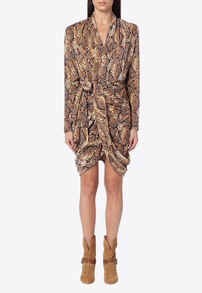Cleora Snake Print Mini Dress