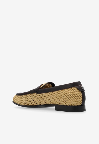 City Blanco Woven Raffia Loafers