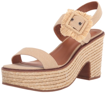 Lucky Brand Women's Yidris Espadrille Platform Sandal Heeled, Dark Natural, 10