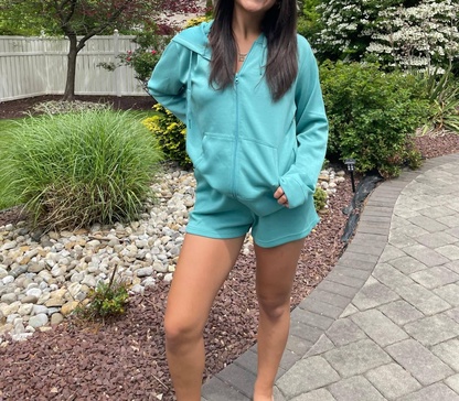 cloud zip-up in marine green