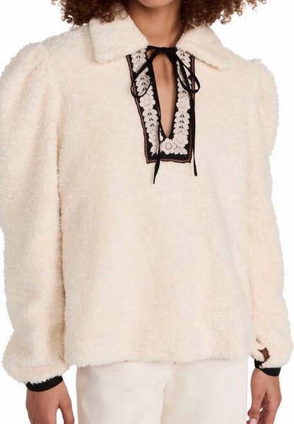 loretta teddy fleece tunic in cream teddy