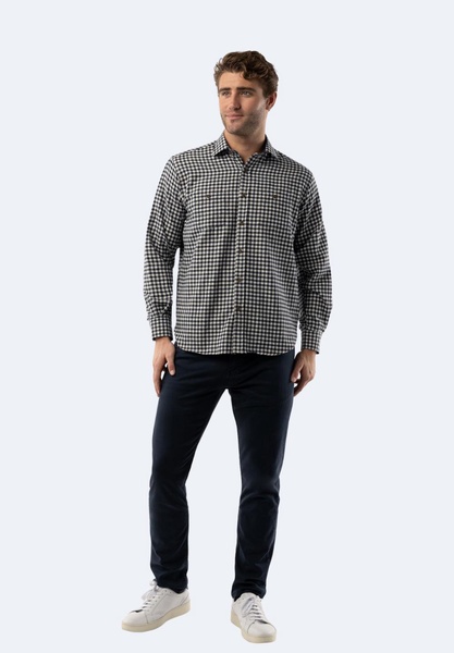 black and white stripes plaid shirt