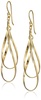 Amazon Essentials Gold Plated Sterling Silver Double Elongated Oval Twist French Wire Drop Earrings , (previously Amazon Collection)