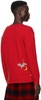 Red Novelty Prose Cardigan