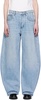 Light blue distressed flare jeans