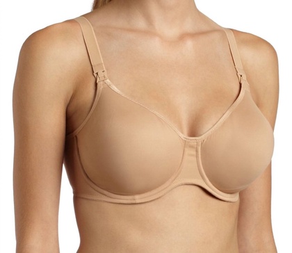 stretch microfiber underwire nursing bra in skin