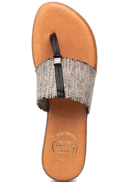 Nice Woven Sandal Black/Beige Linen