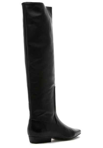 Wally Flat Boot Black Leather