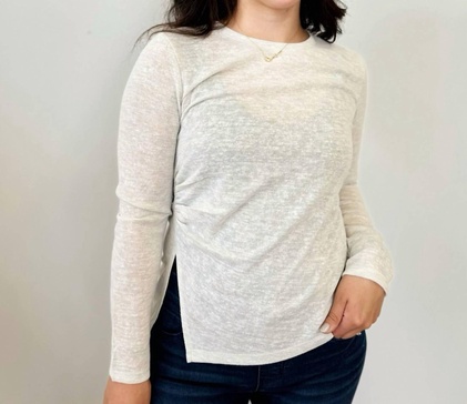 gloria long sleeve top in white