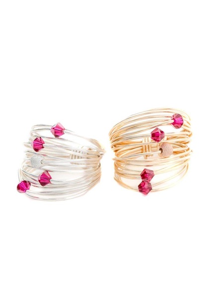 marcia wire wrap ring with ruby swarovski crystals - 14k gold fill / sterling silver