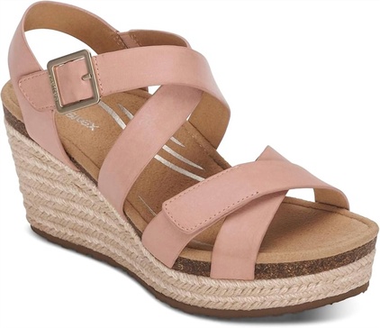 women's anna orthopedic wedge sandals in rose