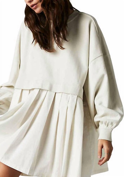 eleanor sweatshirt mini dress in ivory