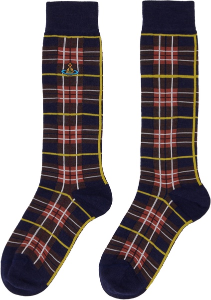 Navy Tartan Socks