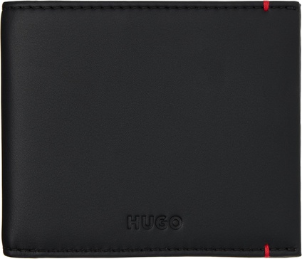 Black Faux-Leather Logo Wallet