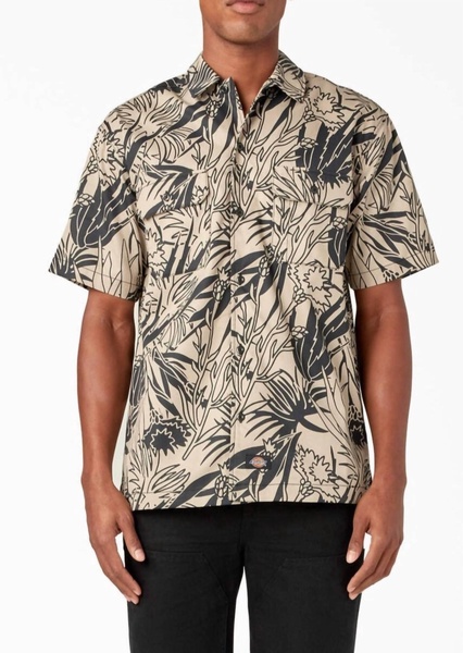 max meadows short sleeve seasonal shirt in desert flower all over-black